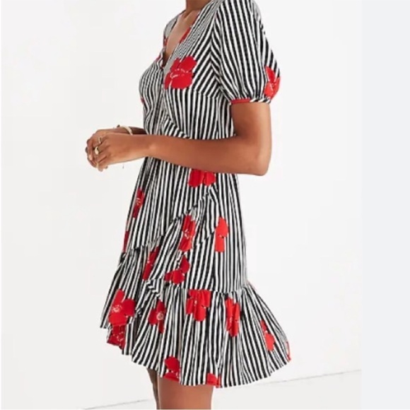 Madewell Ruffle-Wrap Dress in Candied Orchids NEW - Picture 4 of 15